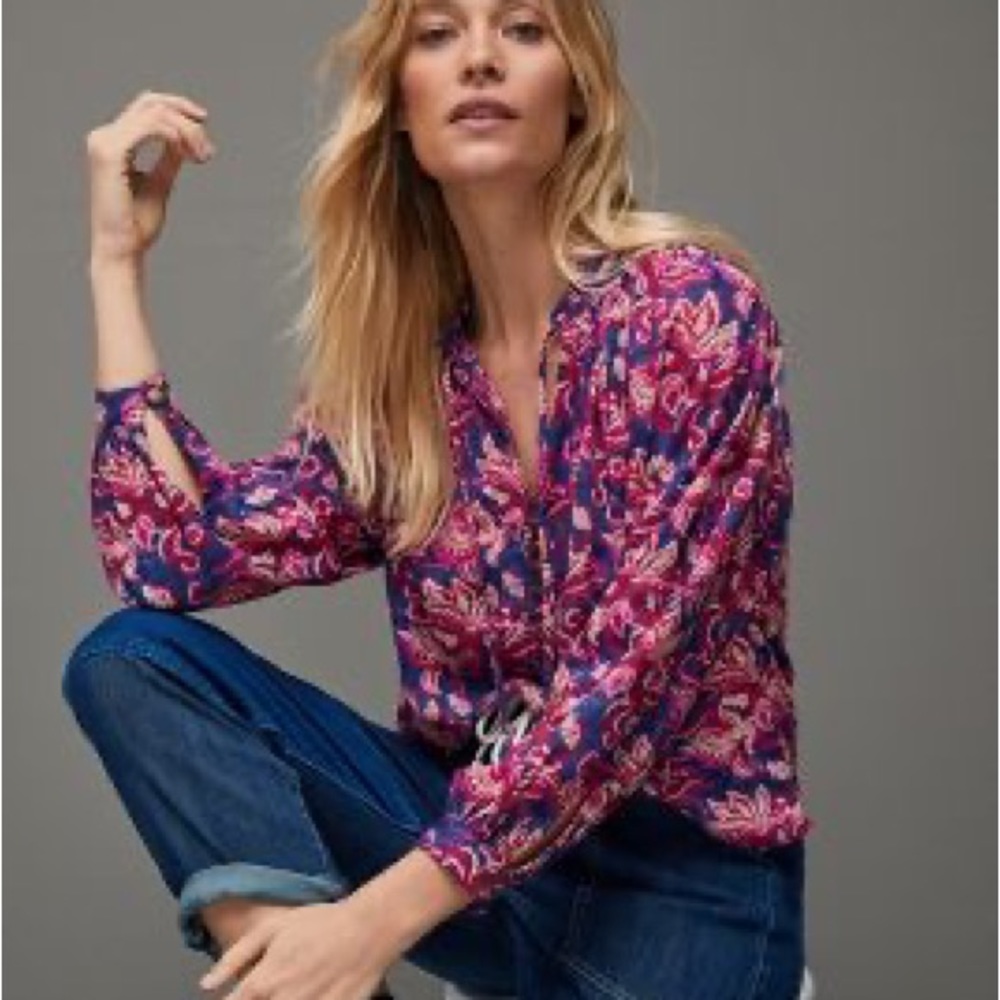 Pilcro Anthropology peasant blouse